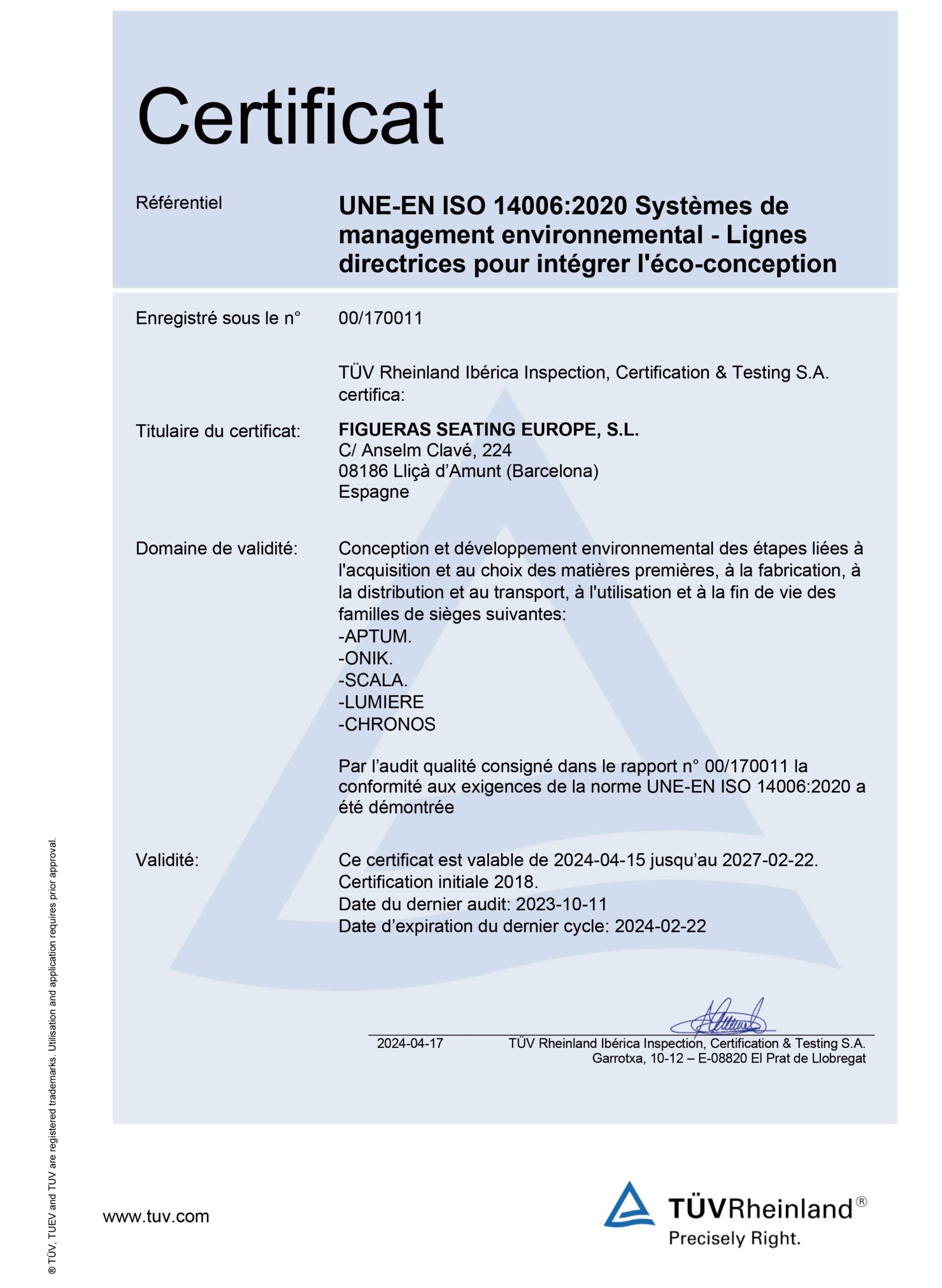 UNE 14006 FR