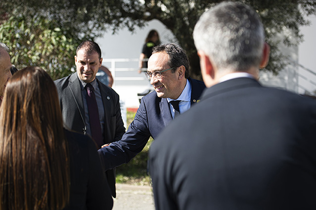 Josep Rull llegando a Figueras